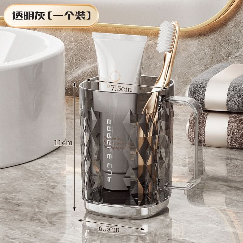 Diamond Pattern Toothbrush & Mouthwash Cup – High-Temperature Resistant