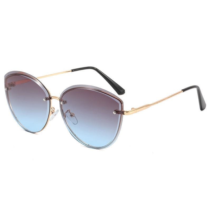 Oversized Butterfly Sunglasses for Women – Gradient Lens UV400 Frameless Shades
