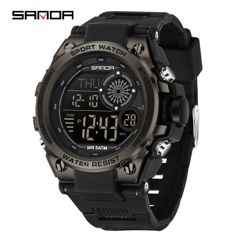 Sanda Digital Sports Watch – Multifunction Student Watch with Alarm & Dual Time