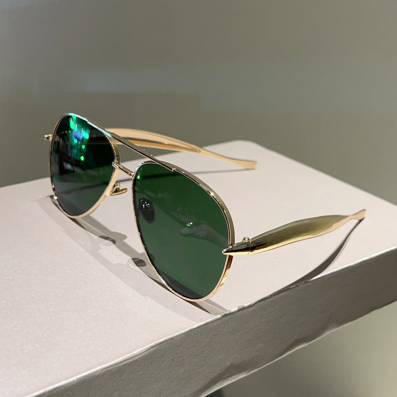 Aviator Metal Double-Bridge Sunglasses | Trendy Unisex Fashion Eyewear for Street Style