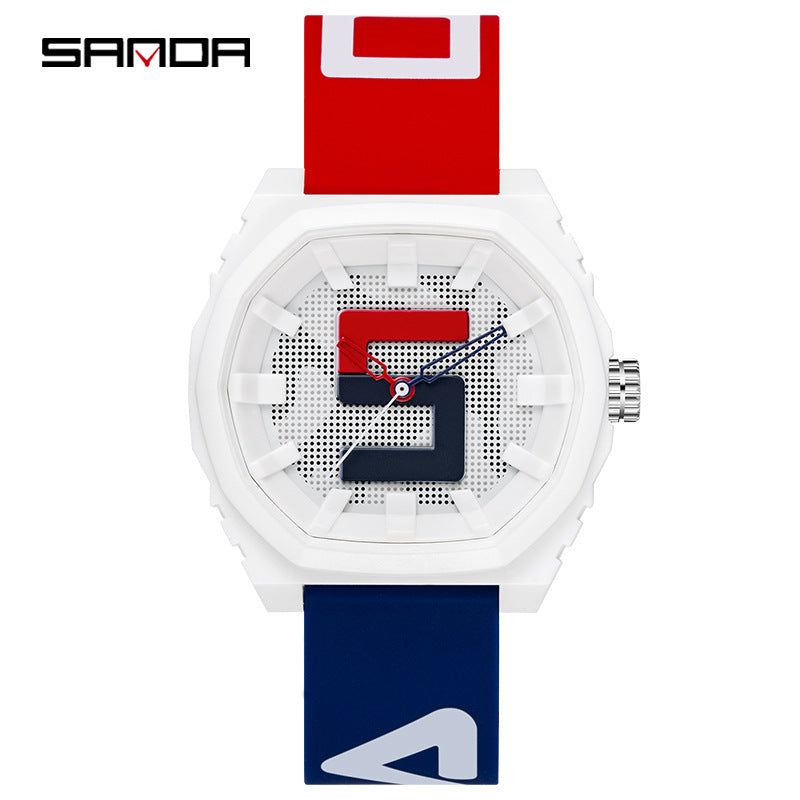 Sanda Waterproof Student Watch – Stylish Silicone Analog Sports Watch for Boys & Girls
