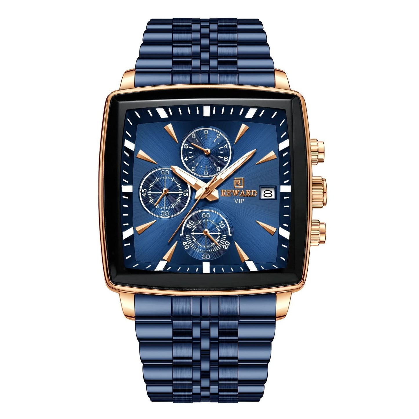Men’s Square Chronograph Quartz Watch – Business Timepiece with Luminous Dial