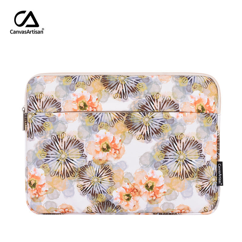 Sunset Bloom Floral Printed Laptop Sleeve 11–15 Inch – Waterproof & Shockproof Polyester Case