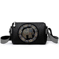 Women's Diamond-Embellished Crossbody Bag – With Wide Shoulder Strap