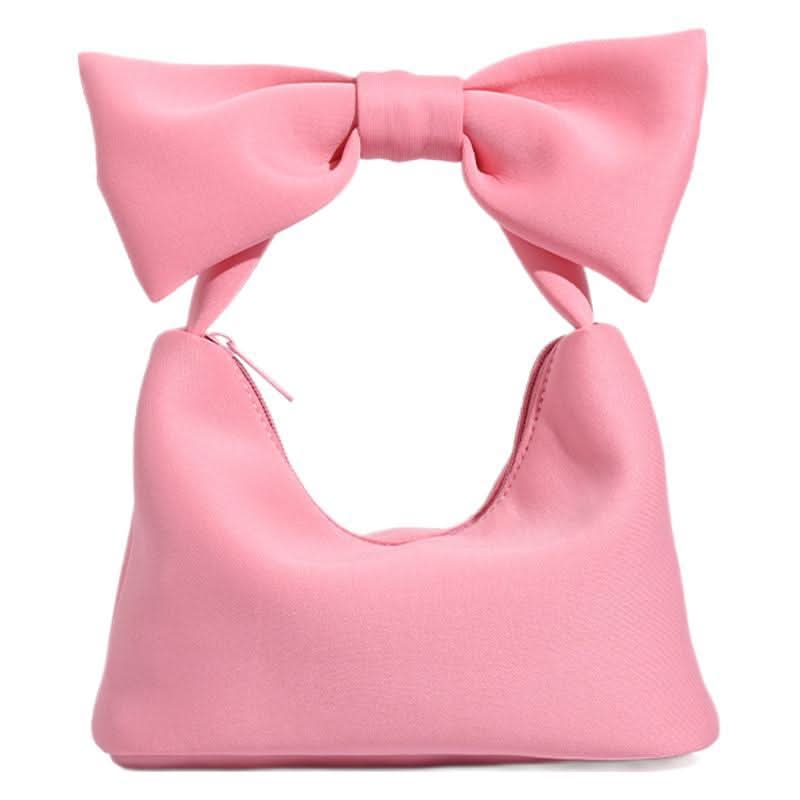 Cute Pink Bowknot Mini Handbag – Soft Cloud Shoulder Bag