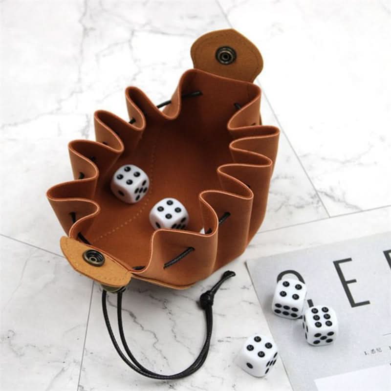 Leather Dice Bag – Drawstring Storage Pouch for Board Games, Coins & Accessories