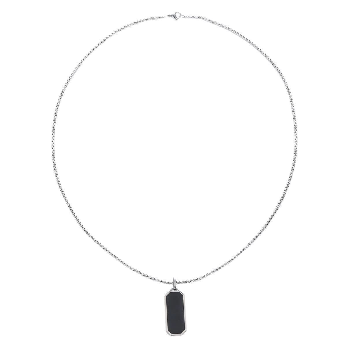 Men’s Geometric Pendant Necklace – Sleek Plated Fashion Jewelry