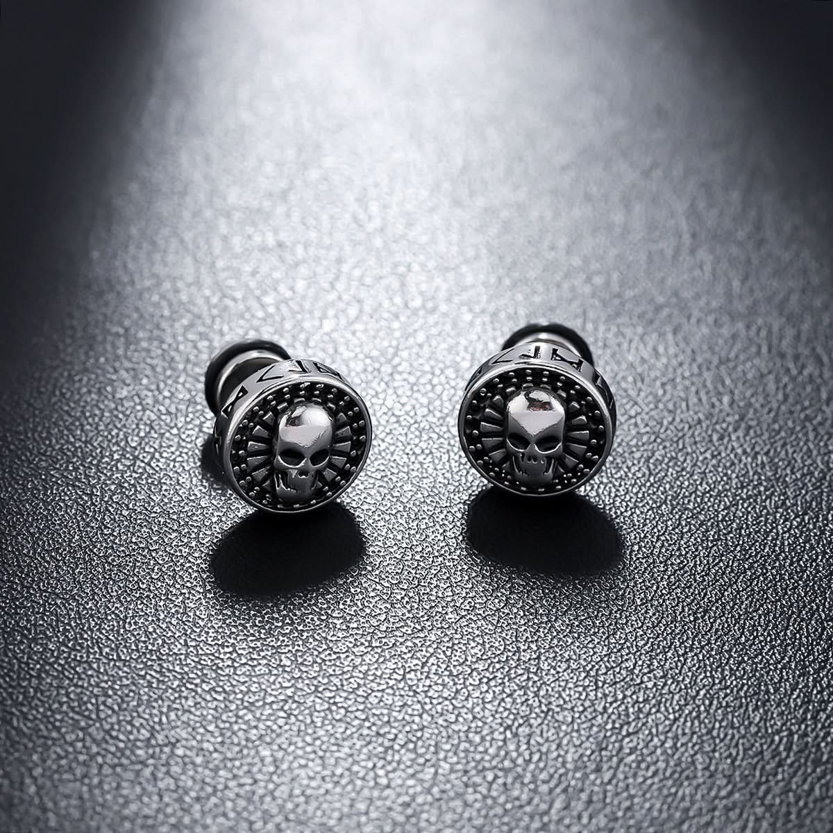 Men’s Retro Skull Earrings – Edgy Punk Style Jewelry