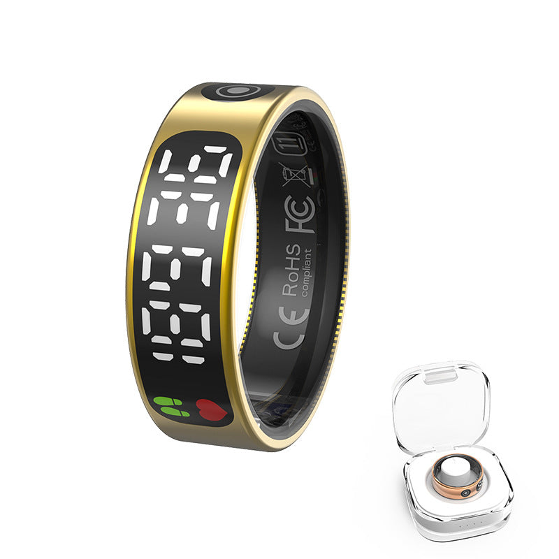 Smart Fitness Ring with Heart Rate, Sleep Monitor & Step Counter – Touch Screen for Android & iOS