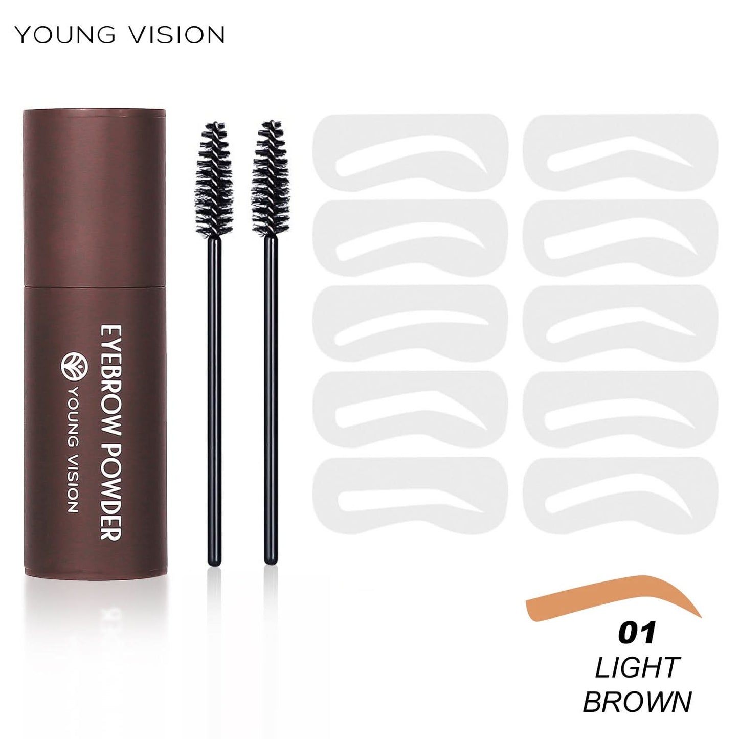Eyebrow & Hairline Powder – Natural Hairline Shadow & Brow Filler, with Stencils & Brushes