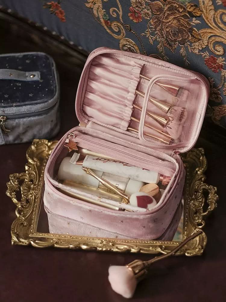 Velvet Makeup Bag - Dry & Wet Separation Storage