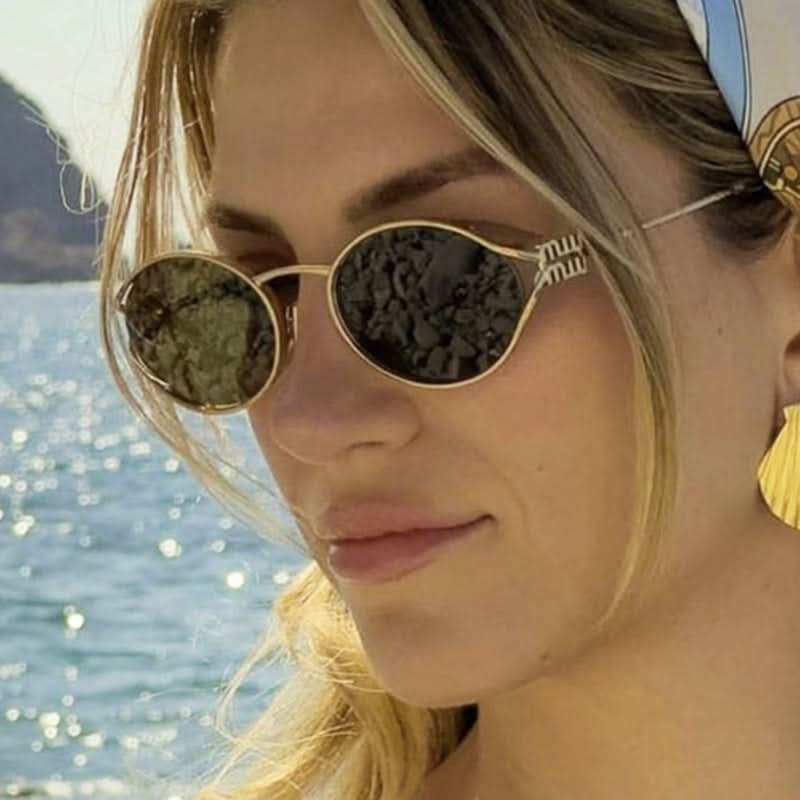 Women's Retro Oval Hollow Sunglasses – Gold Metal Frame Eyewear