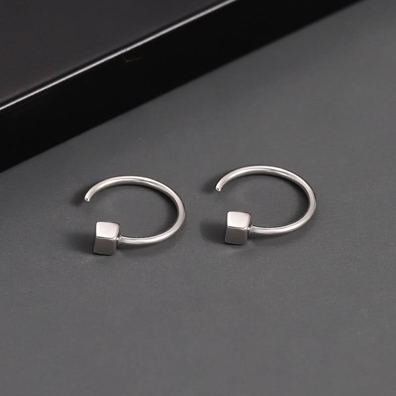 Men’s Minimalist Square Earrings – Hip-Hop Punk Jewelry