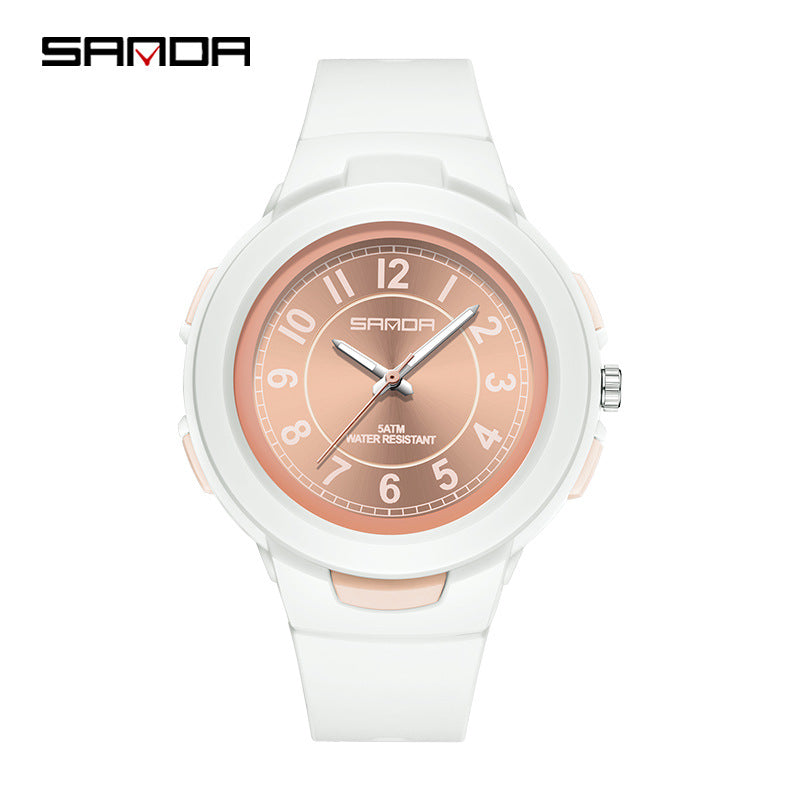 Sanda Waterproof Quartz Watch – Casual Unisex Outdoor Watch with 24-Hour Display