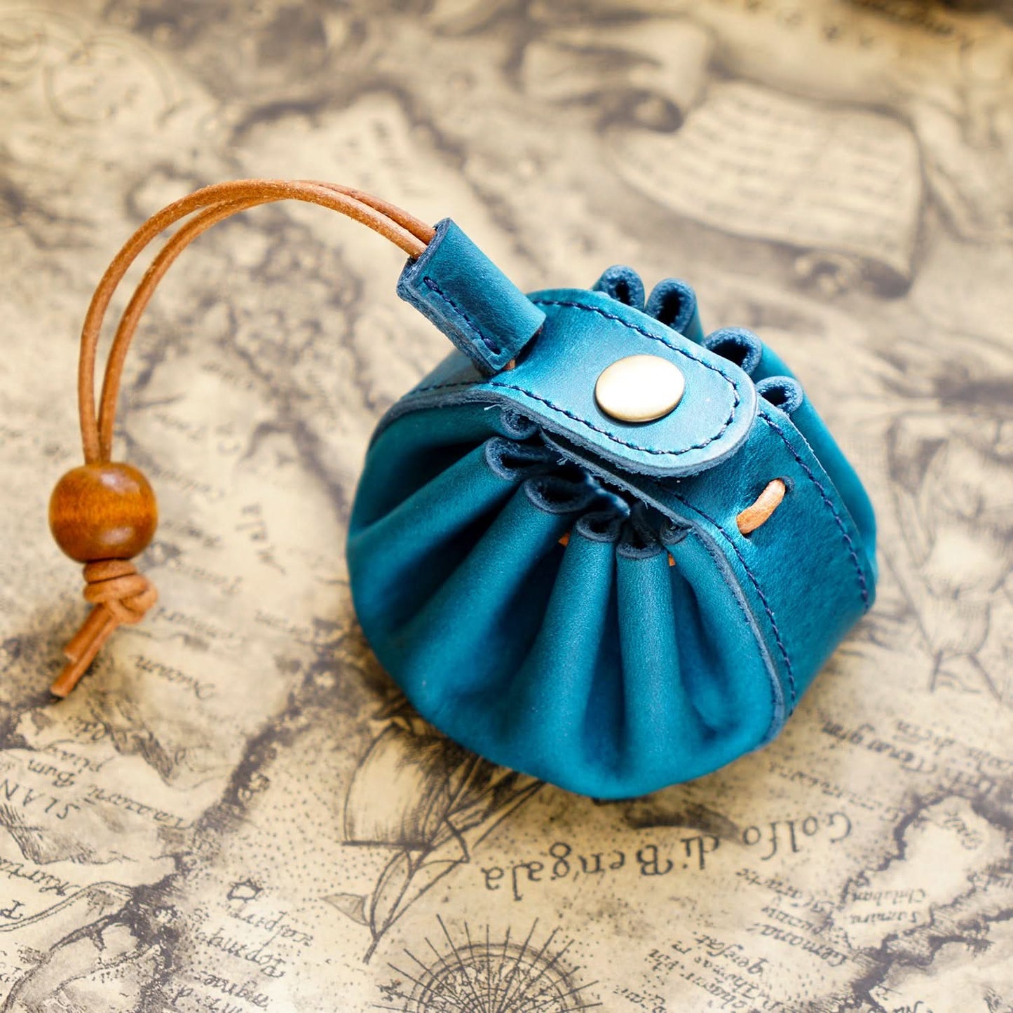 Leather Drawstring Coin Purse for Men & Women