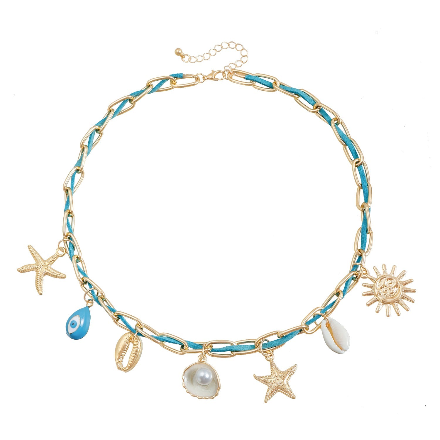 Starfish Shell Pendant Necklace – Beach-Inspired Luxury Clavicle Chain for Women