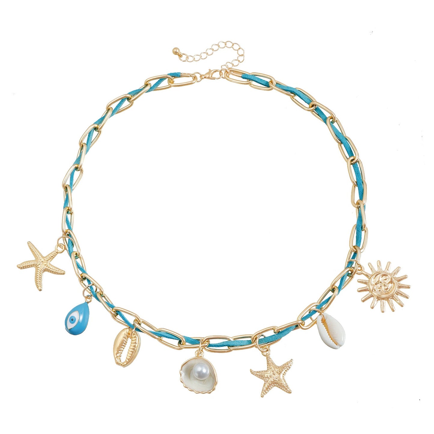 Starfish Shell Pendant Necklace – Beach-Inspired Luxury Clavicle Chain for Women