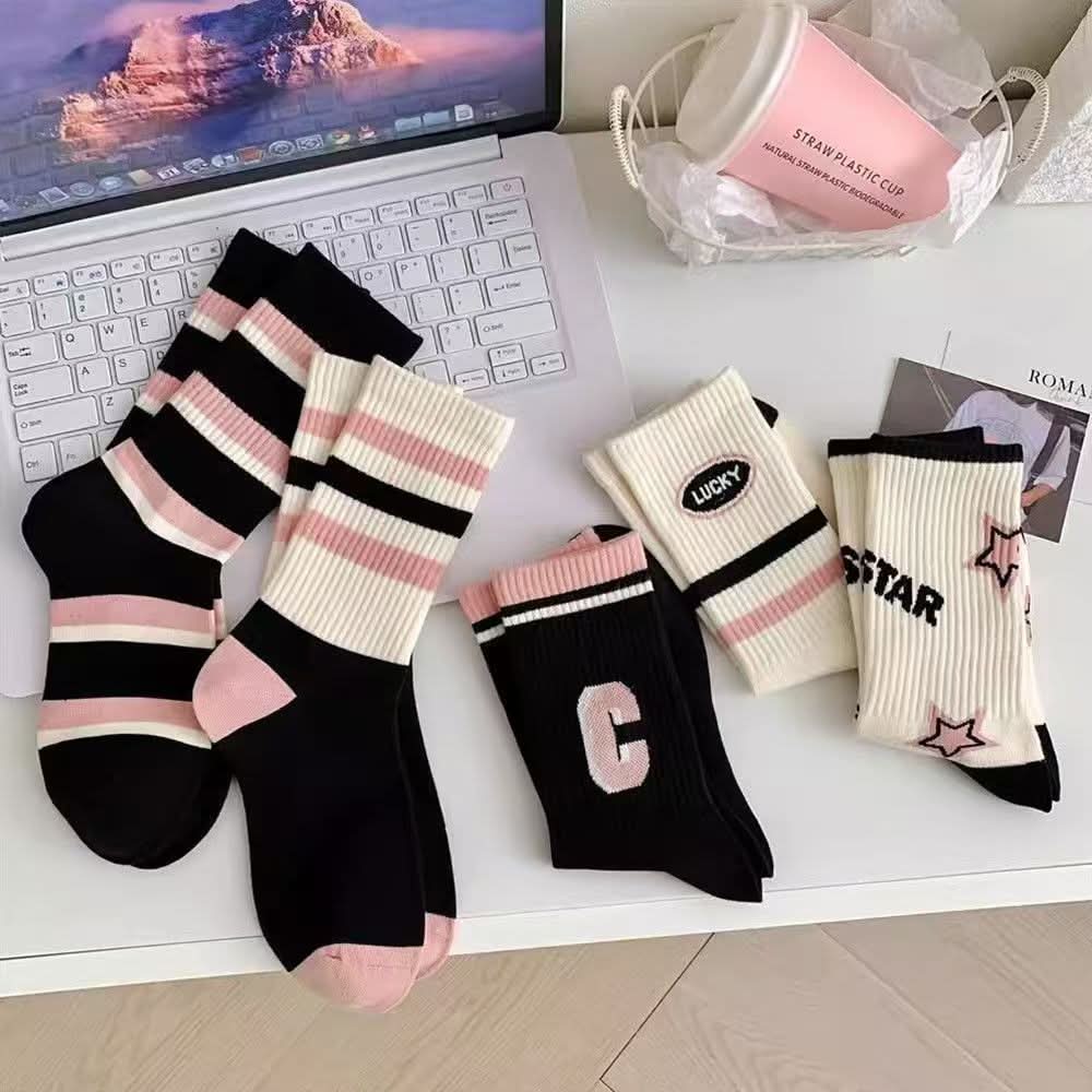 Pack of 5 Women's Mid-Tube Sports Socks