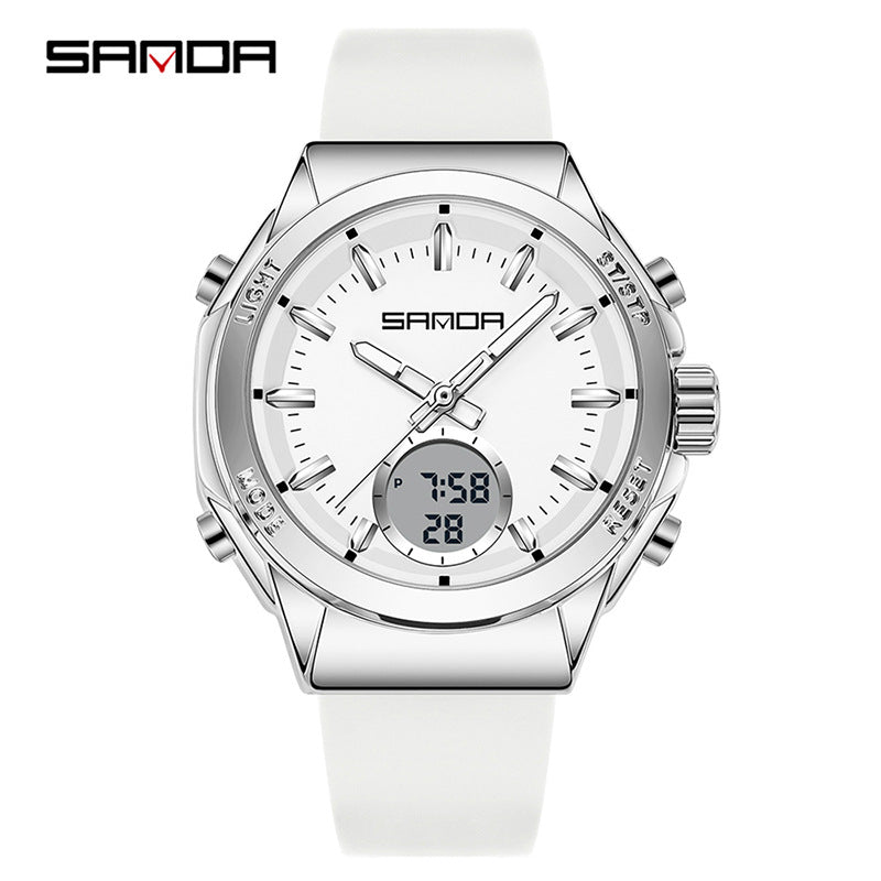 SANDA Youth Dual Display Sports Watch – Waterproof Multifunction Student Watch