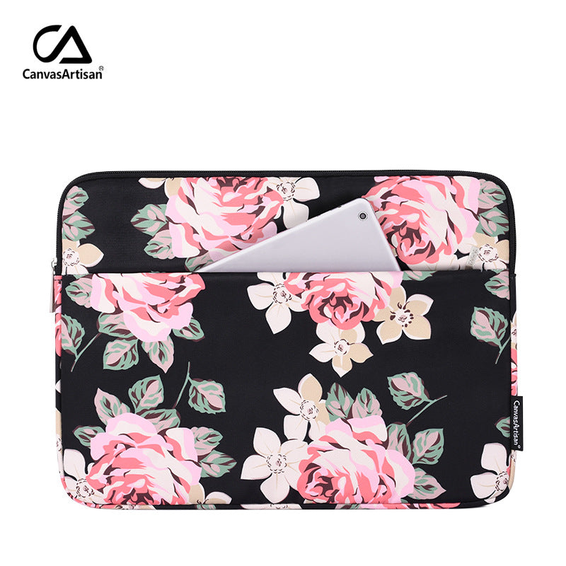 Floral Laptop Sleeve – Polyester Shock-Resistant Case for Lenovo, Apple, Huawei (11–15")