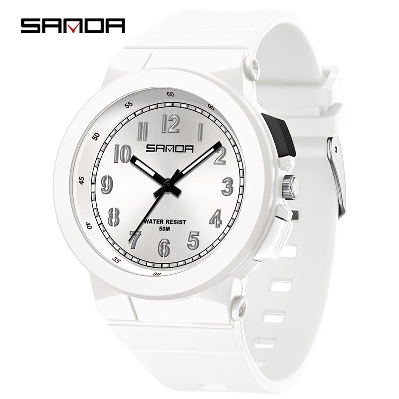 Sanda Colorful Light Watch – Waterproof Luminous Quartz Watch for Students and Kids