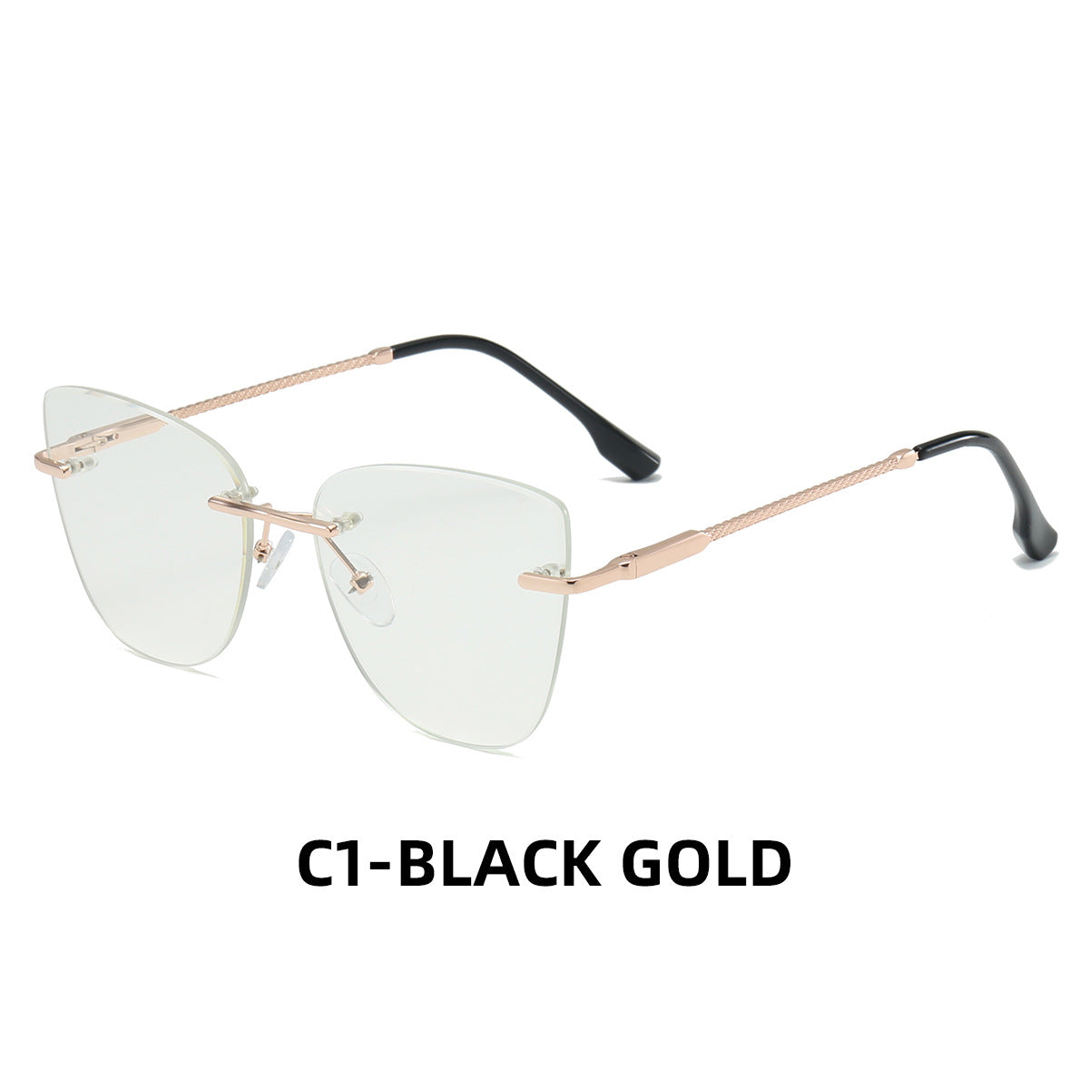 Rimless Women’s Myopia Glasses Frame – European & American Style | Prescription-Ready