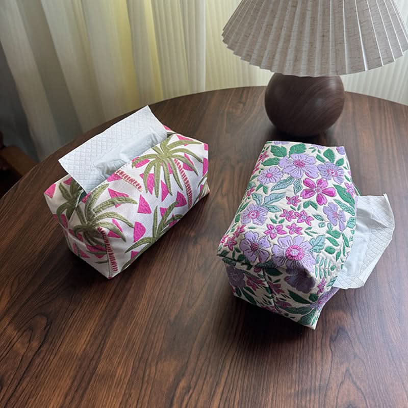 Creative Fabric Tissue Box Cover – Stylish Dust-Proof Tissue Holder for Home & Car