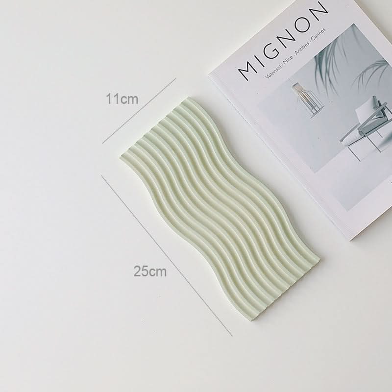 Nordic 3D Plaster Round Tray - Wave Pattern, Photo Props & Decoration