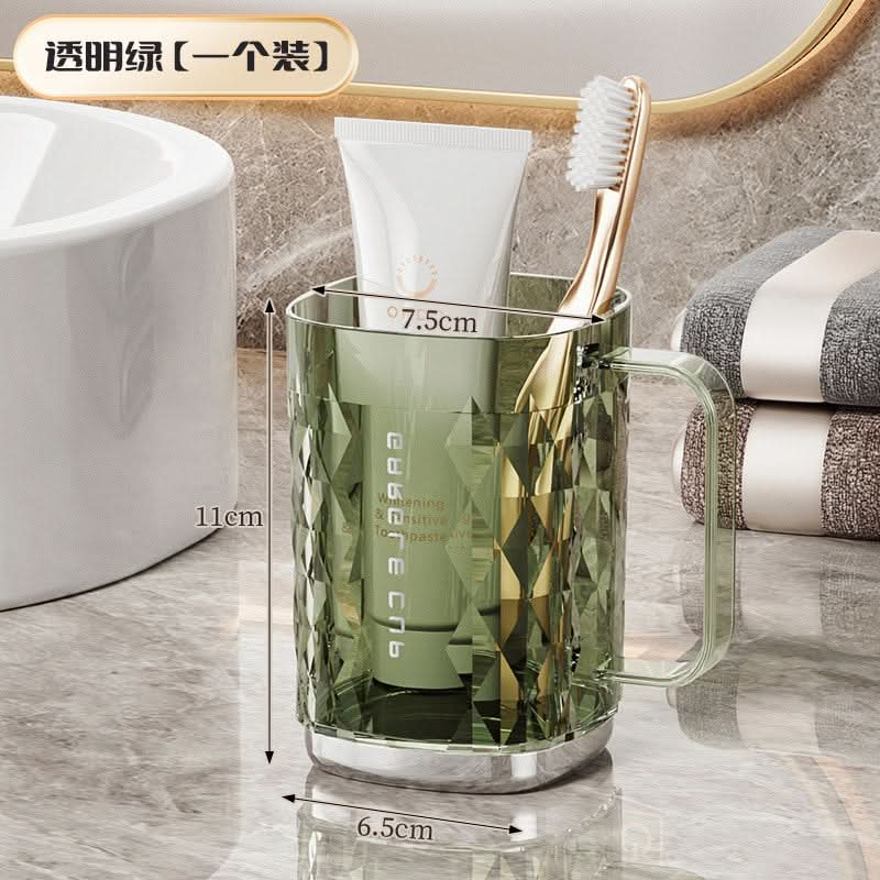 Diamond Pattern Toothbrush & Mouthwash Cup – High-Temperature Resistant