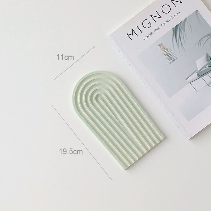 Nordic 3D Plaster Round Tray - Wave Pattern, Photo Props & Decoration