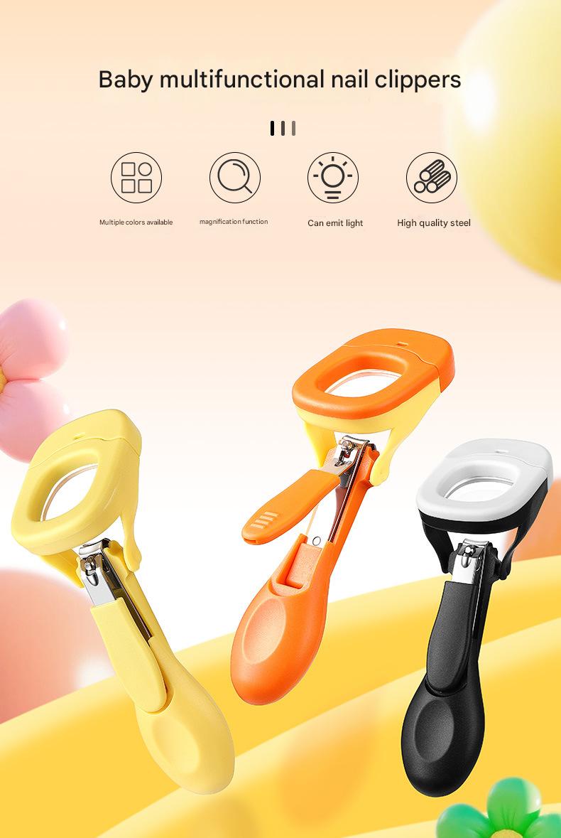 Baby Nail Clipper Set with LED Light & Magnifier – Safe Newborn Nail Scissors & Safety Clippers Kit