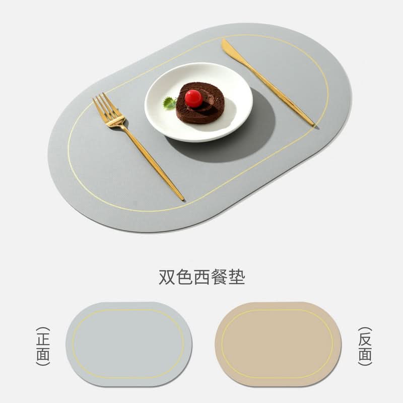 Leather PVC Non-Slip Dining Table Mat