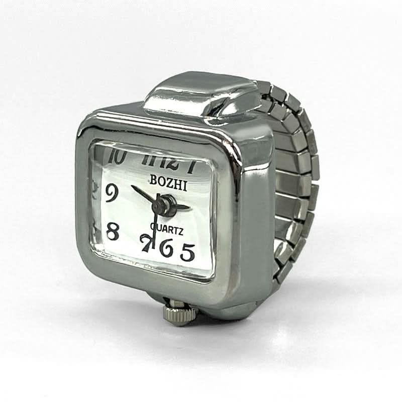 Mini Rectangle Ring Watch – Stylish Quartz Unisex Finger Watch