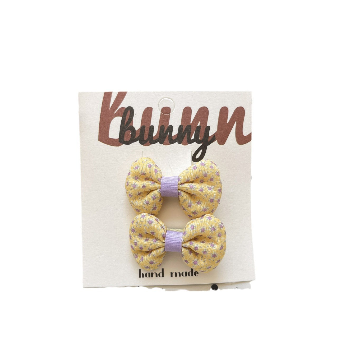 Yellow Bow & Bunny Hair Clips for Girls – Cute Floral & Star Hairpins (1-pair)