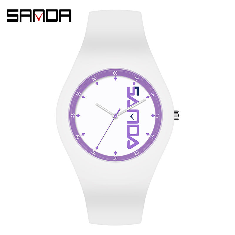 Sanda Jelly Series Quartz Watch – Waterproof Shockproof Sports Watch for Students