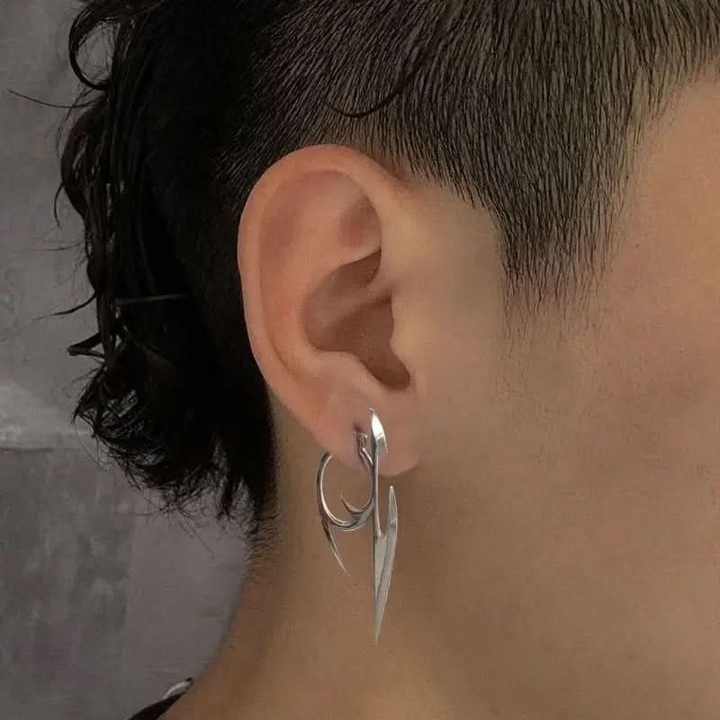 Cyberpunk Geometric Dagger Earrings Unisex