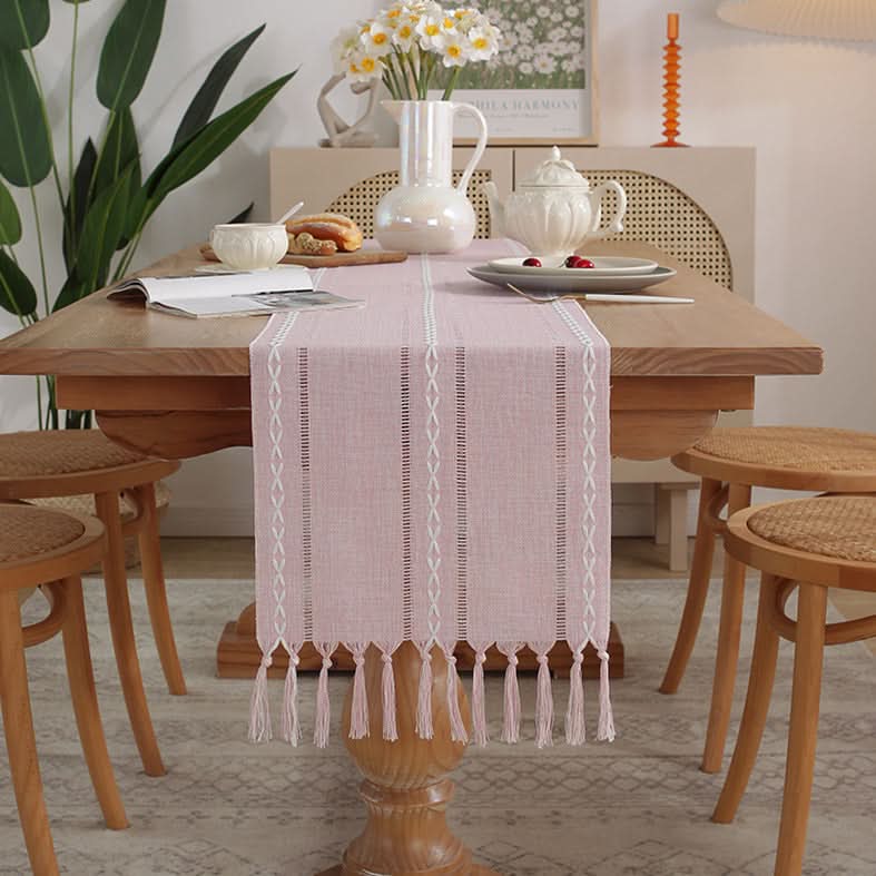 Table Flag Cotton & Linen Table Cloth – Handmade with Tassels