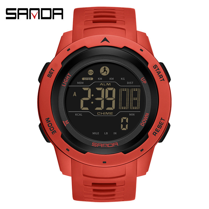 Sanda Multifunction Sports Digital Watch – Unisex Waterproof Pedometer & Calorie