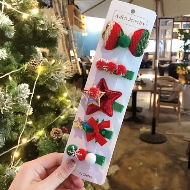 Christmas Santa Hairpins for Kids