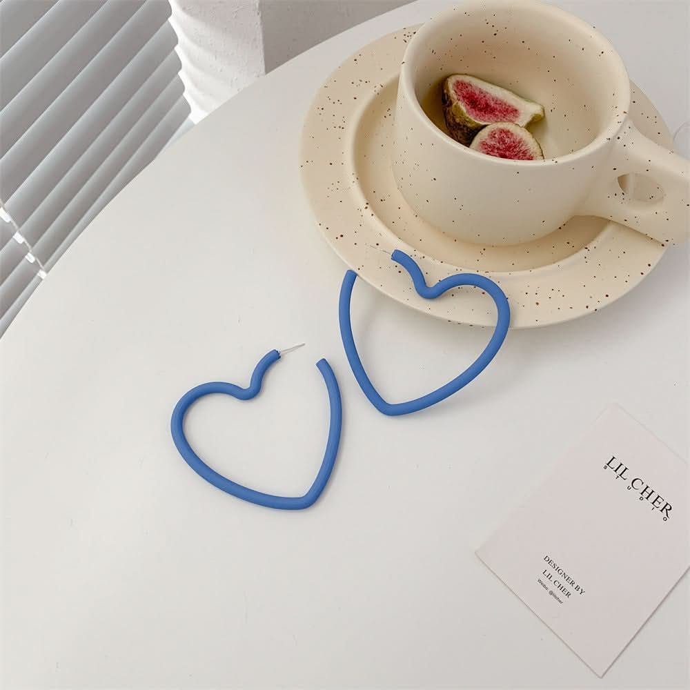Candy Color Love Earrings - Acrylic Open Hoop for Women