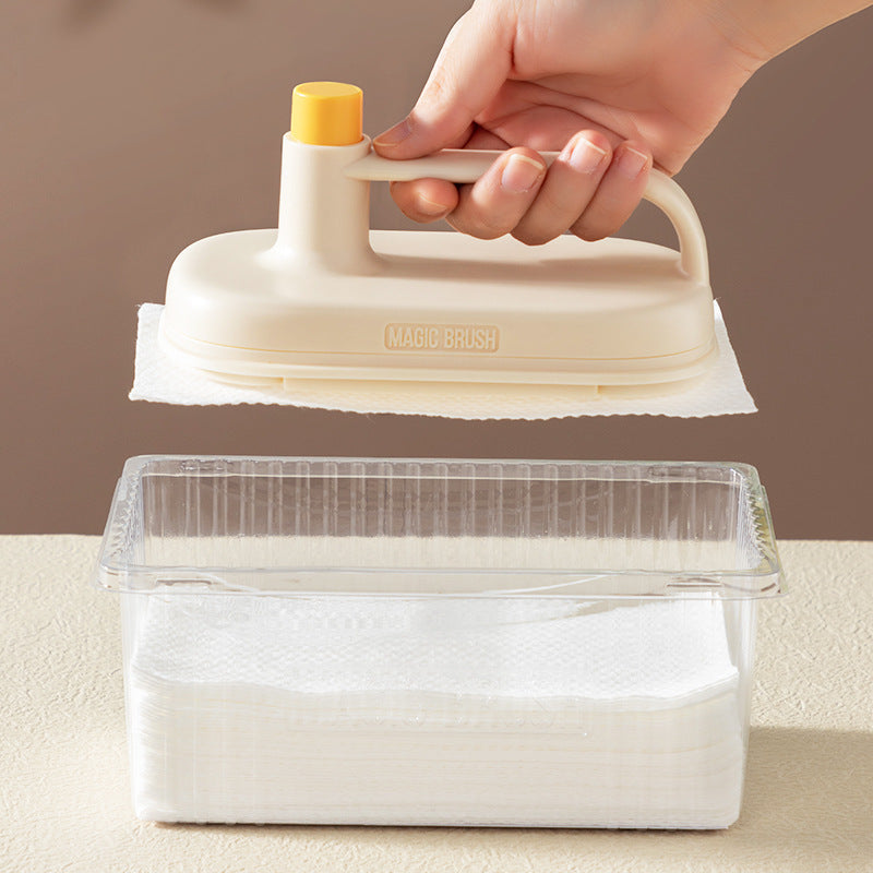 Magic Eraser Scouring Pad with 50 Disposable Non-Woven Sheets – Oil-Proof Cleaning Rag
