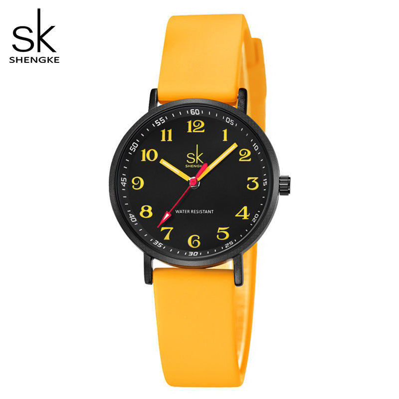 SK Women’s Sports Quartz Watch – Waterproof Silicone Strap, Lightweight Wristwatch