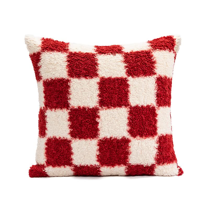 Nordic Red Festive Cushion Cover – Embroidered