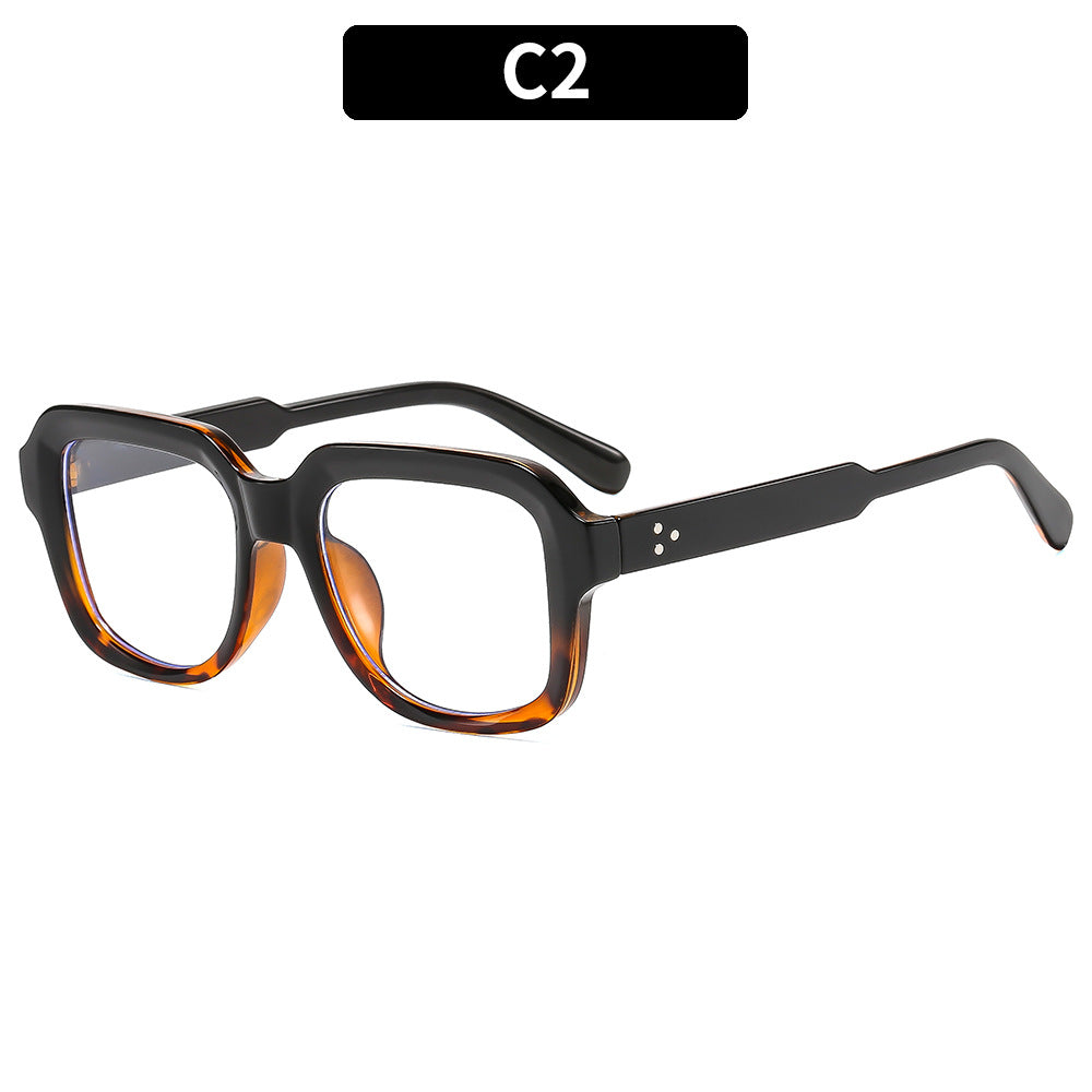 Square Blue Light Blocking Eyeglasses Frame – Minimalist Studded Design, Fashion Sunglasses for Everyday Wear