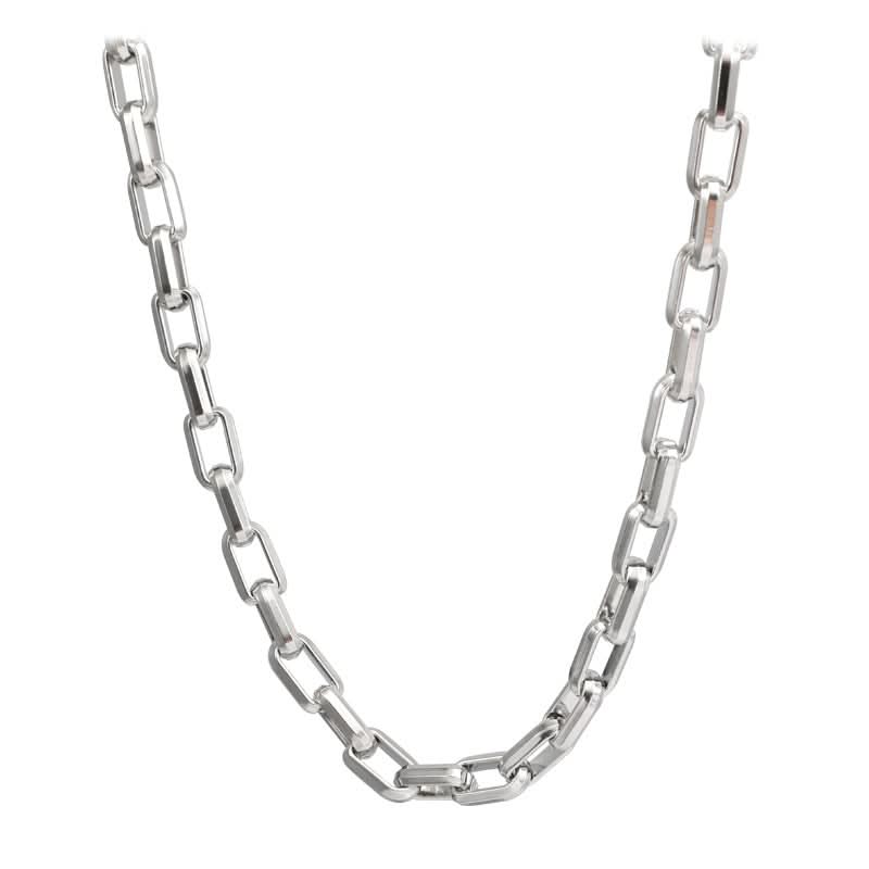 Men's Trapezoid Necklace – Titanium Steel Twist Chain
