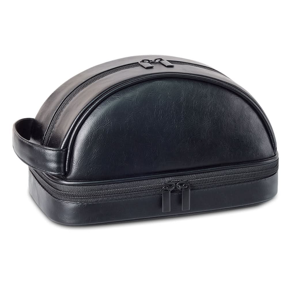 Men's Large-Capacity Waterproof PU Leather Toiletry Bag - Storage Organizer