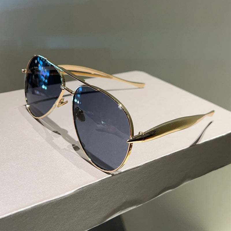 Aviator Metal Double-Bridge Sunglasses | Trendy Unisex Fashion Eyewear for Street Style