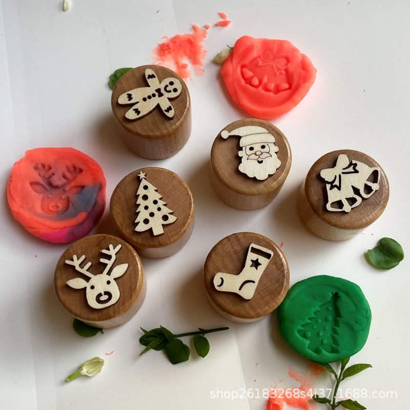 Children's Wooden Snowflake Stamp DIY Toy