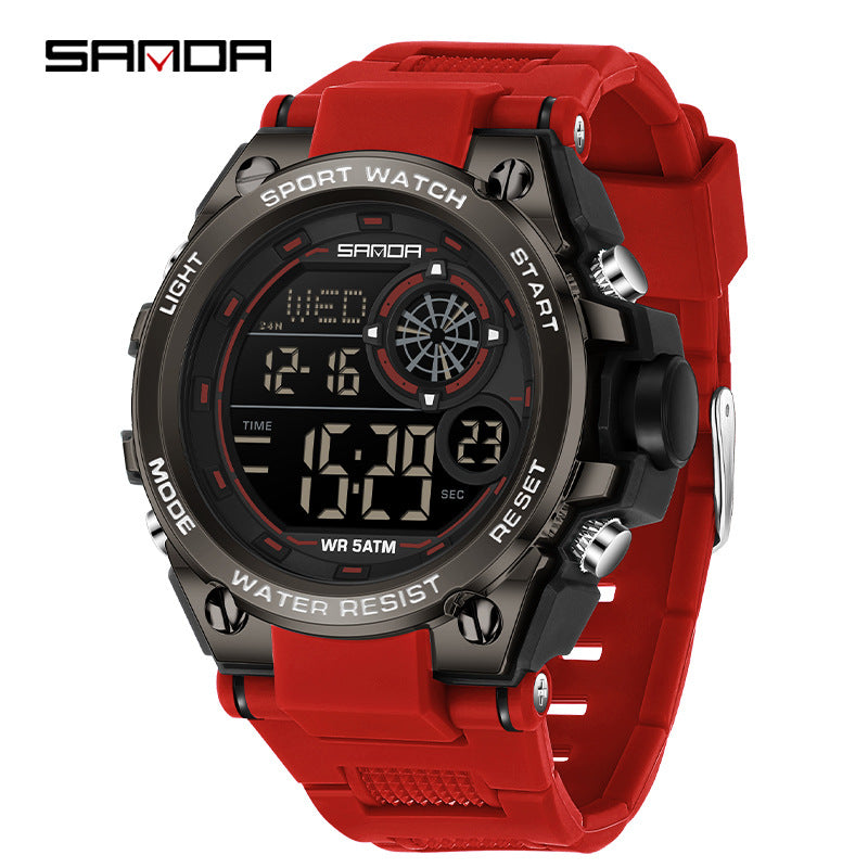 Sanda Digital Sports Watch – Multifunction Student Watch with Alarm & Dual Time