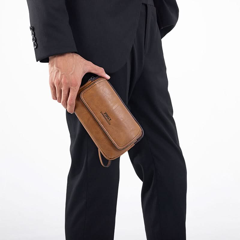 Men’s Leather Waist Phone Bag – Multi-Functional Coin Purse